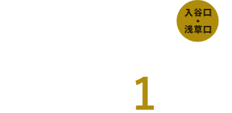 JR上野駅 入谷口 徒歩1分